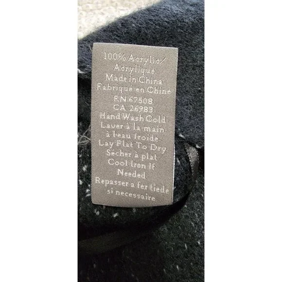 Vince Camuto One Size Women's Pop-Stripe Fringe Wrap Shawl Poncho Black O/S - Picture 7 of 11